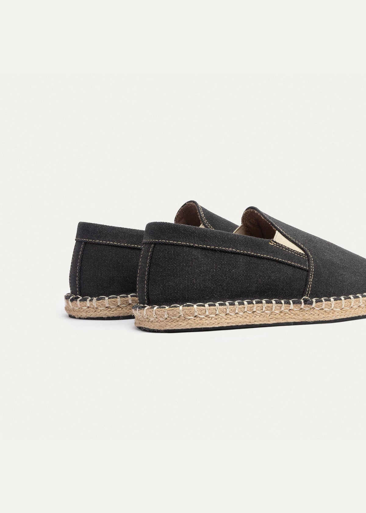 Washed Canvas Espadrille — Black
