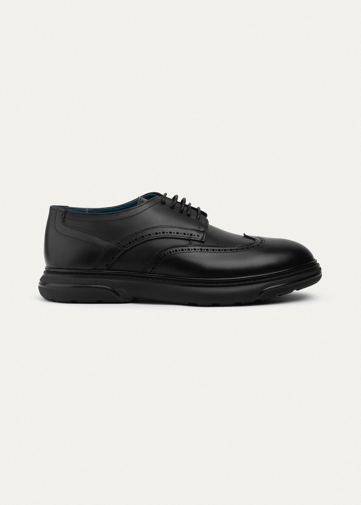 Leather Brogue Shoe — Black