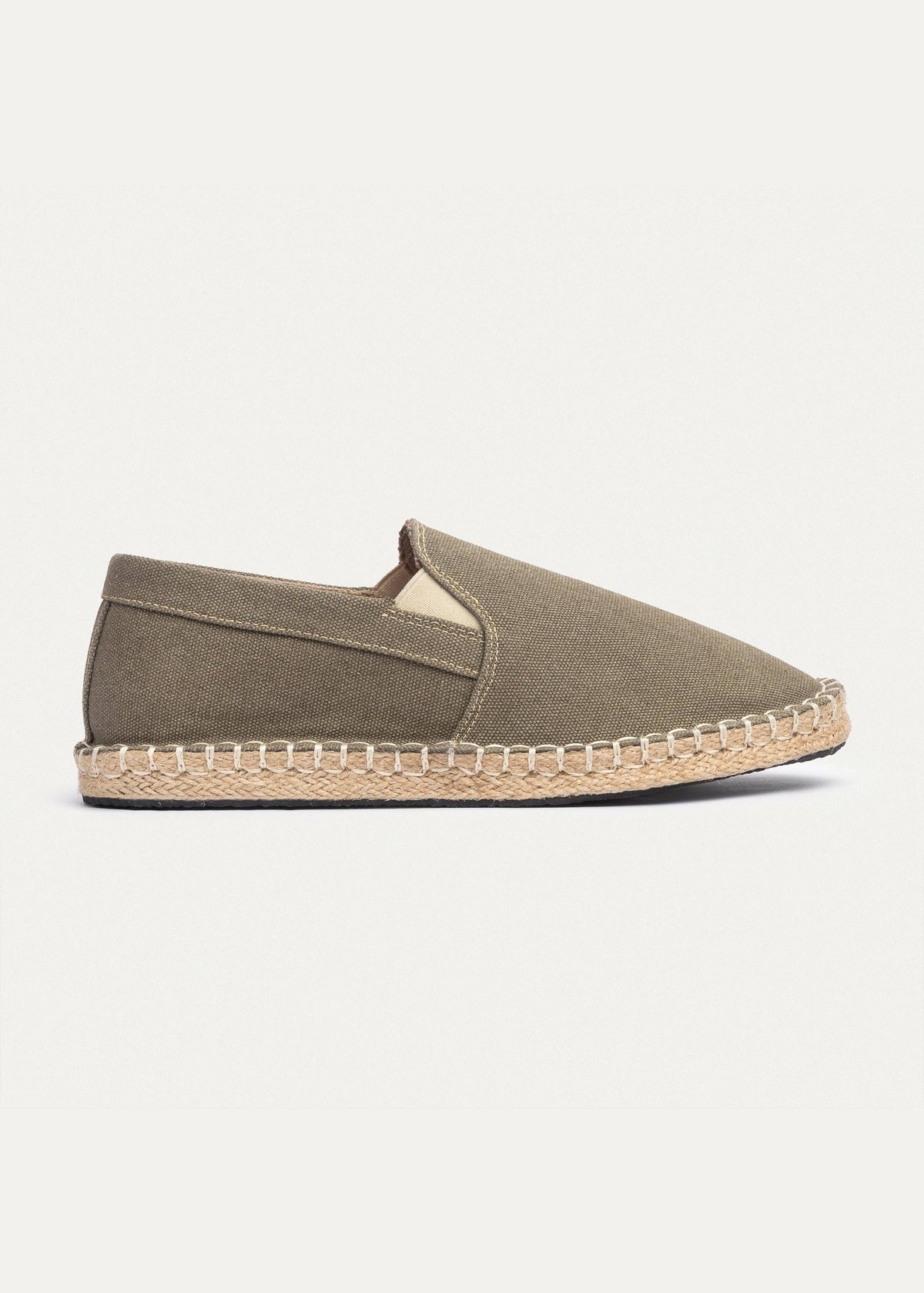 Washed Canvas Espadrille — Olive