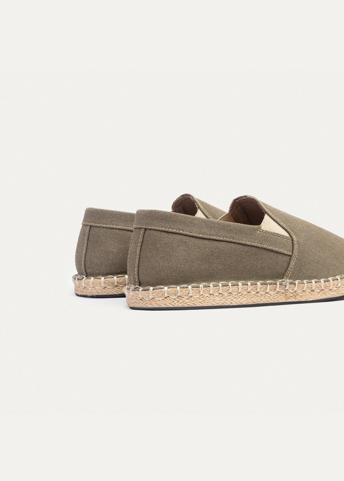 Washed Canvas Espadrille — Olive