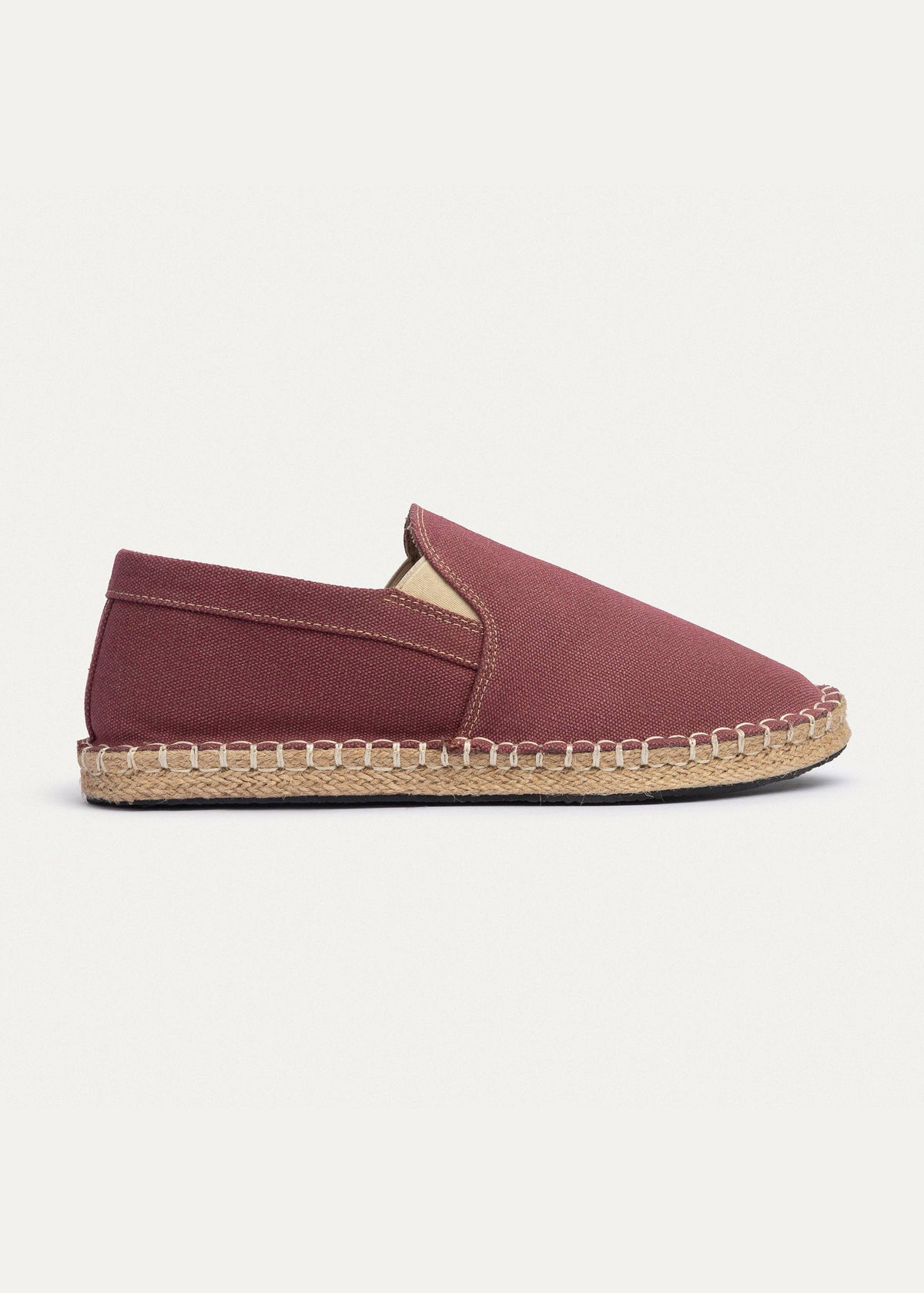 Washed Canvas Espadrille — Burgundy
