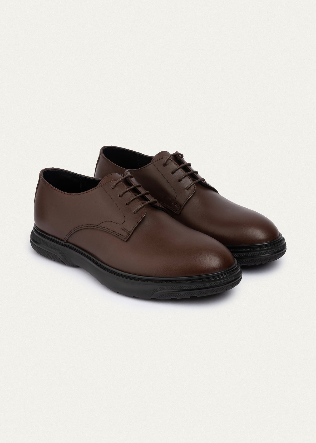 Leather Derby Shoe — Brown