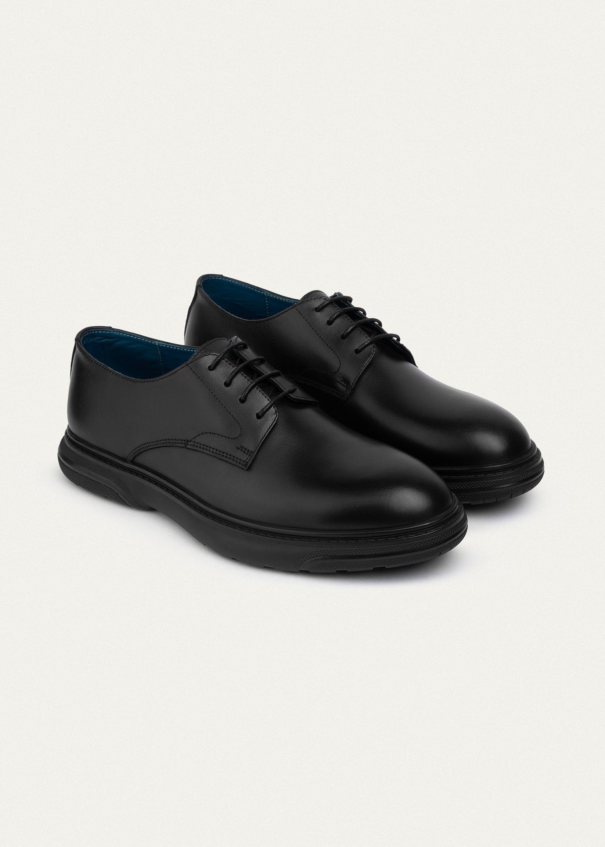 Leather Derby Shoe — Black