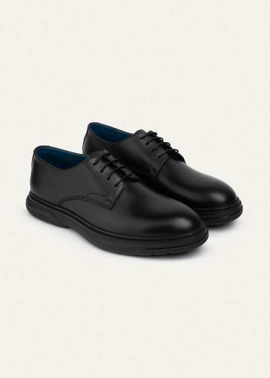Leather Derby Shoe — Black