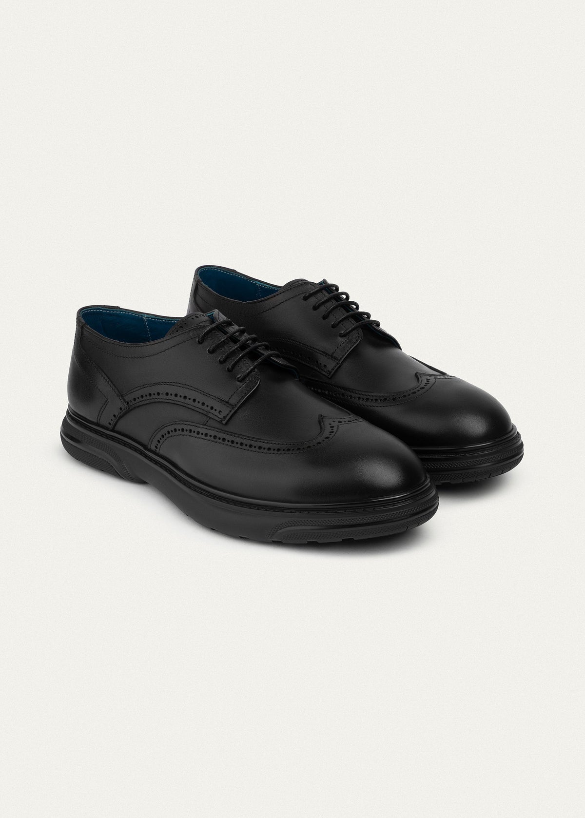 Leather Brogue Shoe — Black