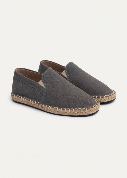 Washed Canvas Espadrille — Gray