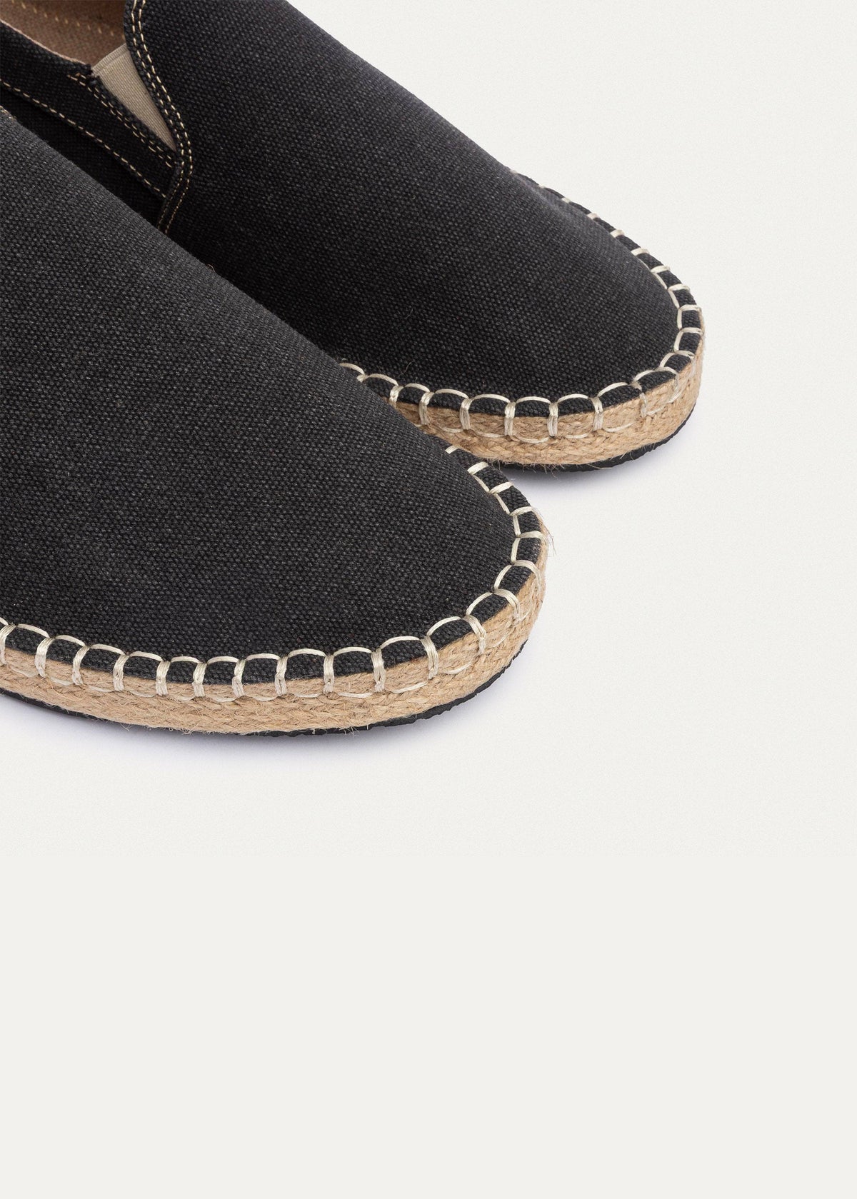 Washed Canvas Espadrille — Black