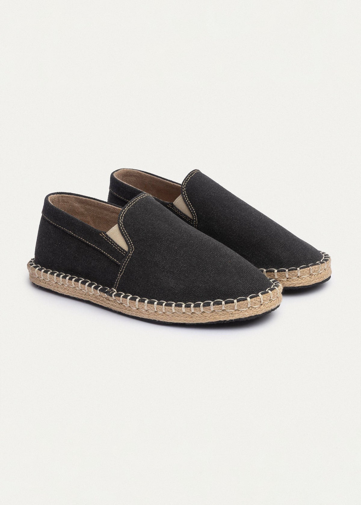 Washed Canvas Espadrille — Black