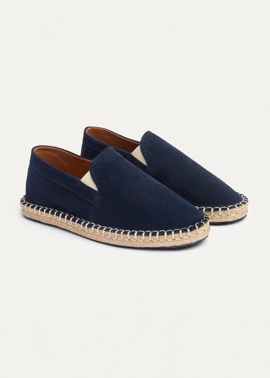Suede Espadrille — Navy Blue