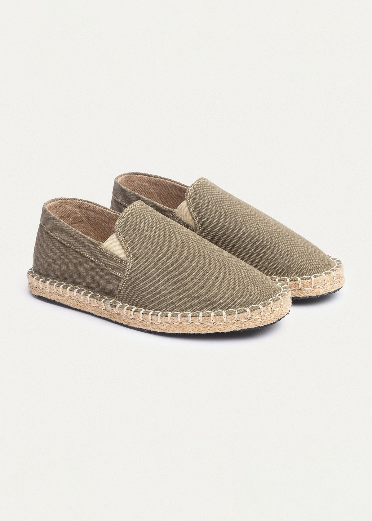 Washed Canvas Espadrille — Olive