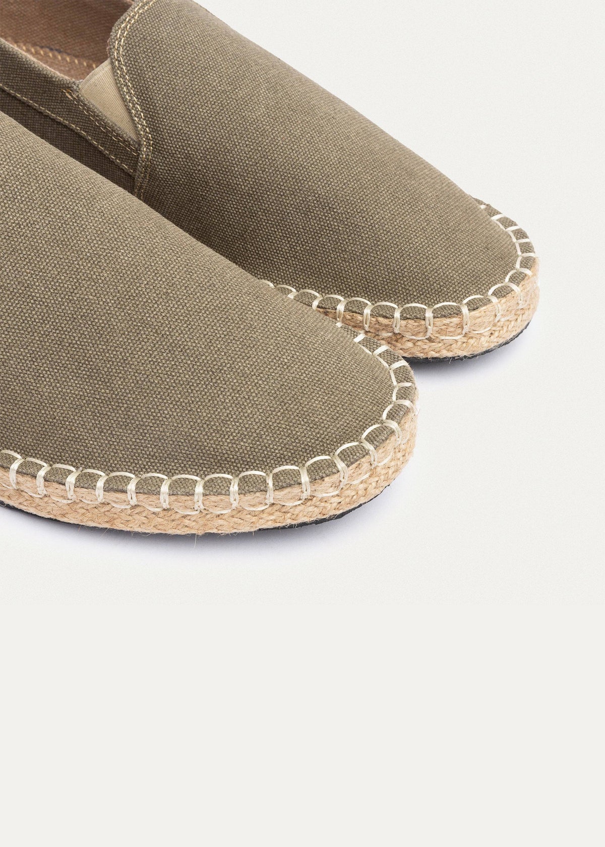 Washed Canvas Espadrille — Olive