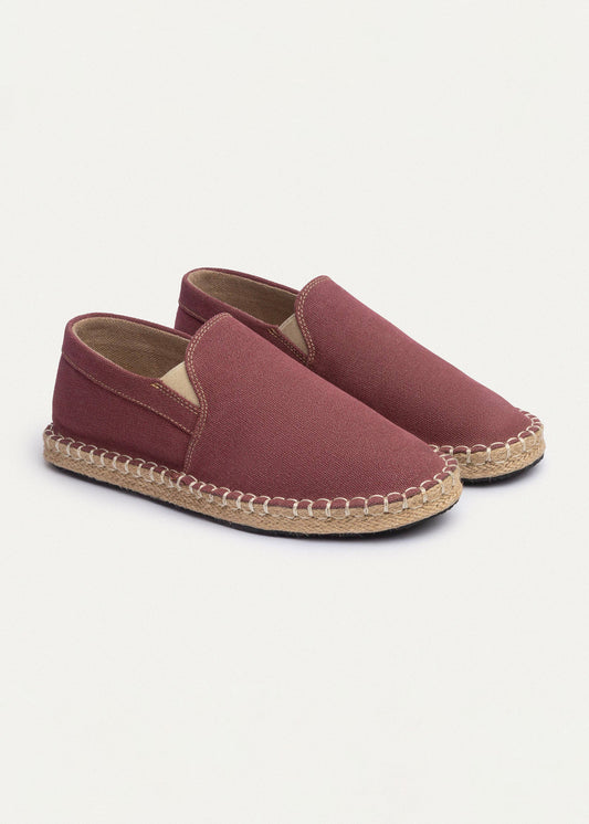 Washed Canvas Espadrille — Burgundy