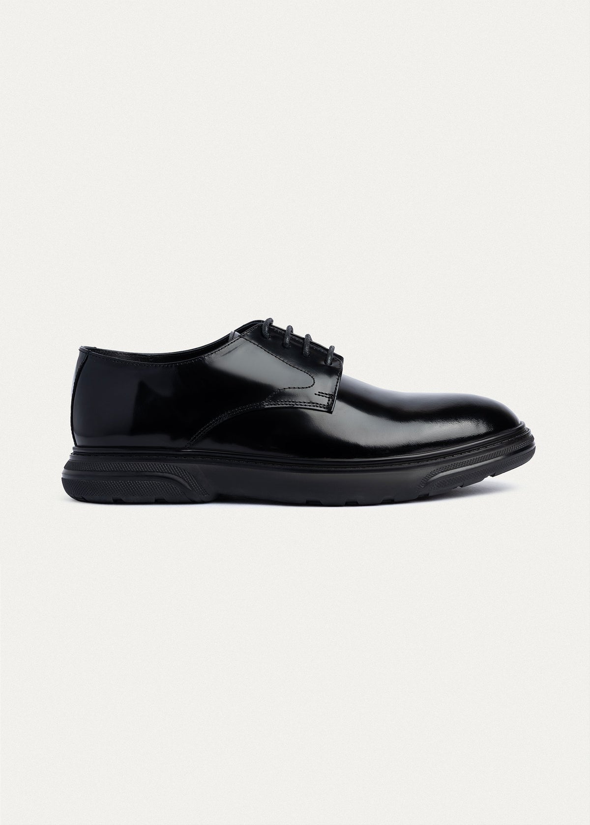 Leather Derby Shoe — Patent Black