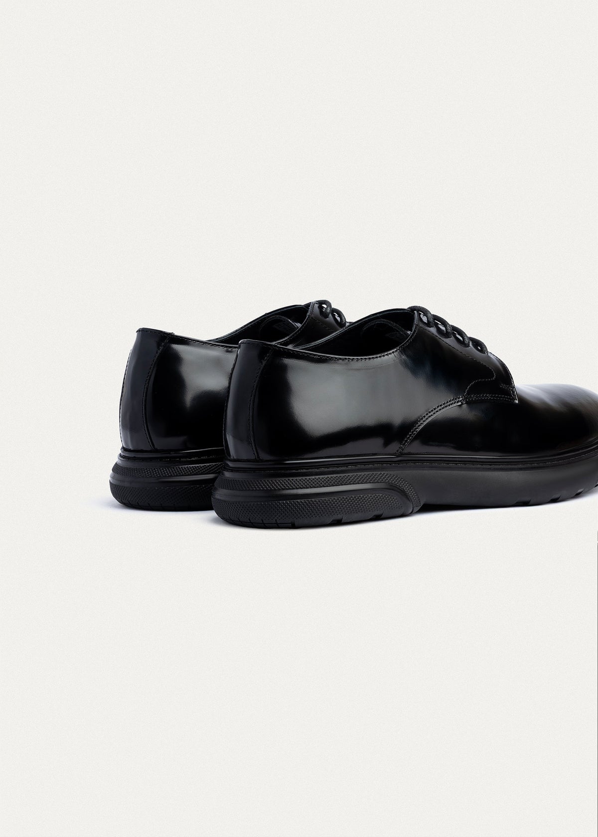 Leather Derby Shoe — Patent Black