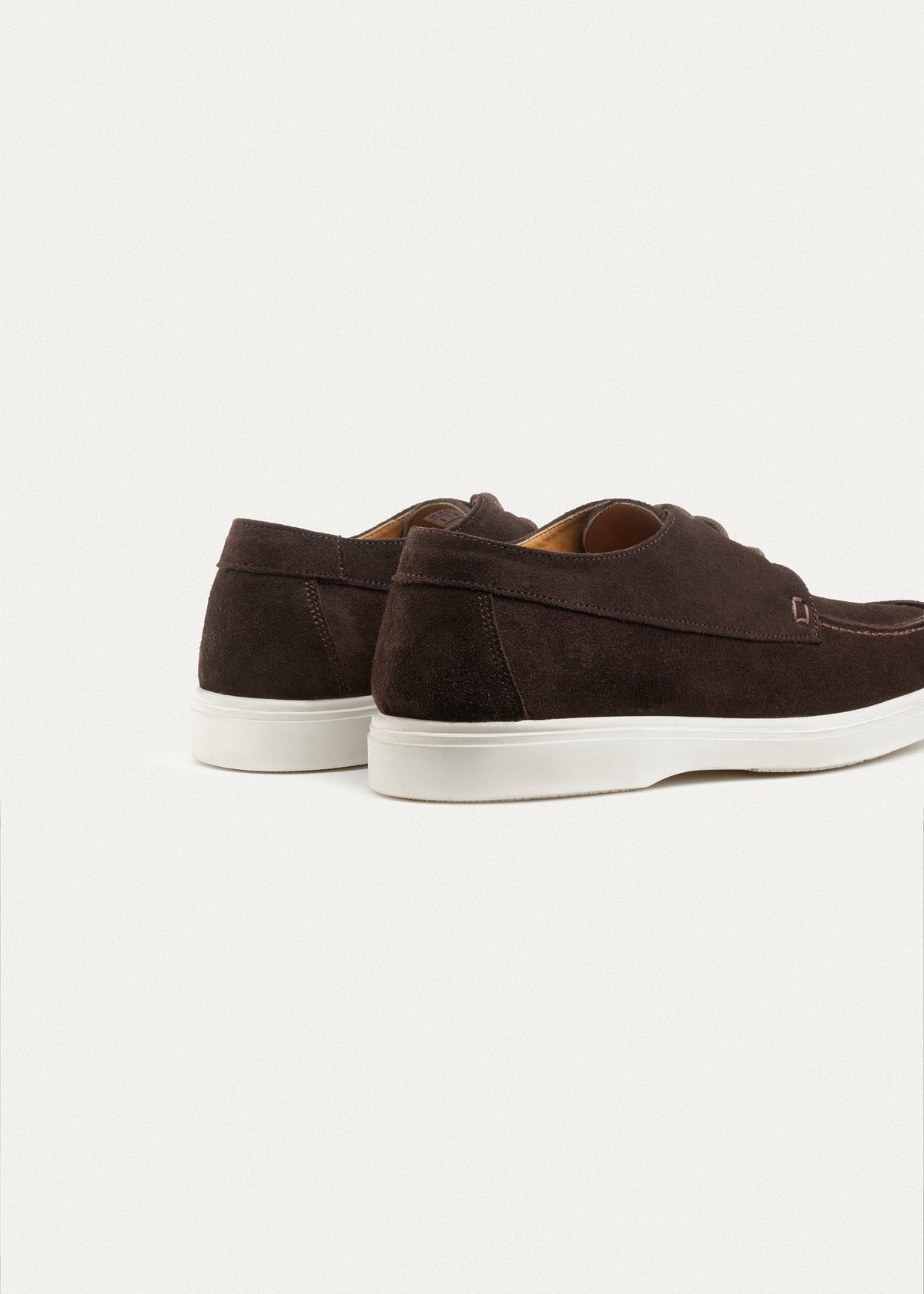 Suede Leather Lace-Up Derby — Brown