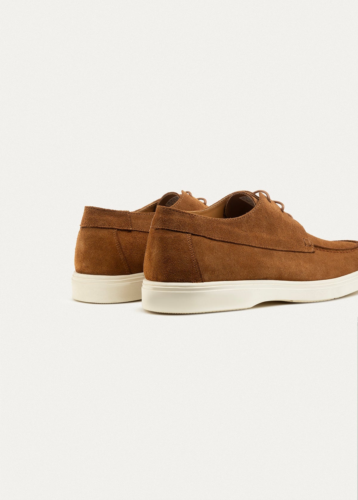 Suede Leather Lace-Up Derby — Cinnamon