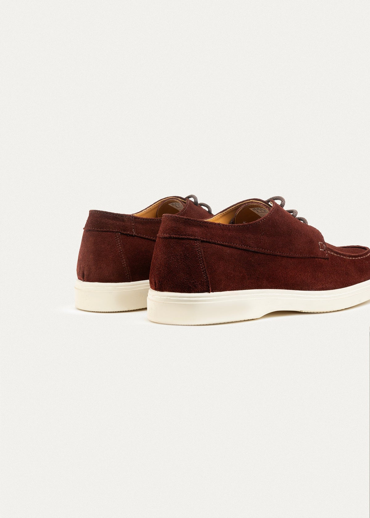 Suede Leather Lace-Up Derby — Wine