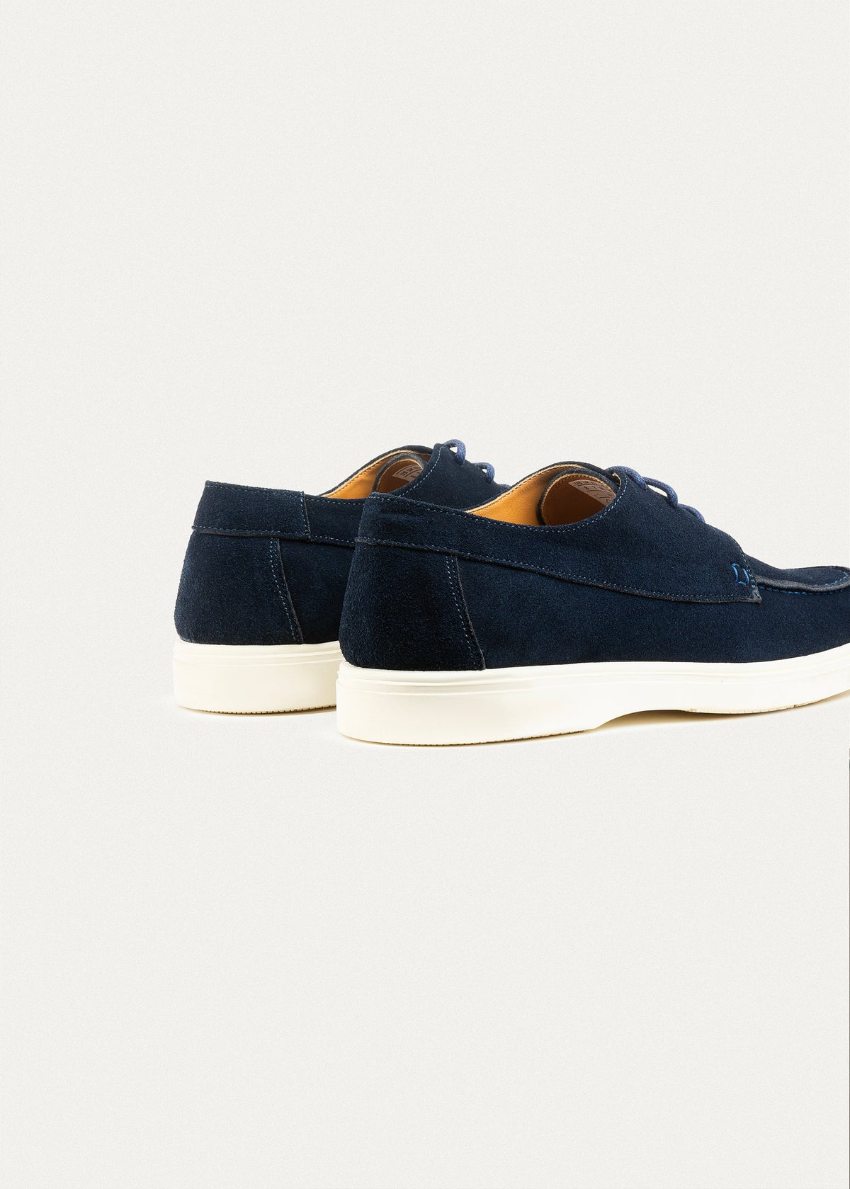Suede Leather Lace-Up Derby — Navy Blue