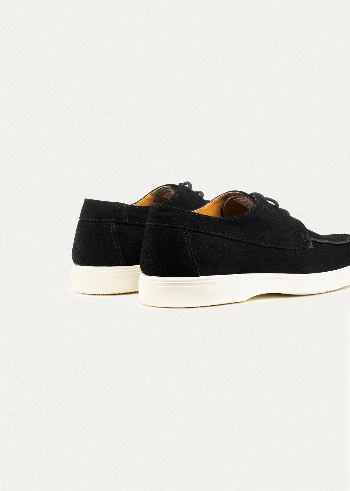 Suede Leather Lace-Up Derby — Black