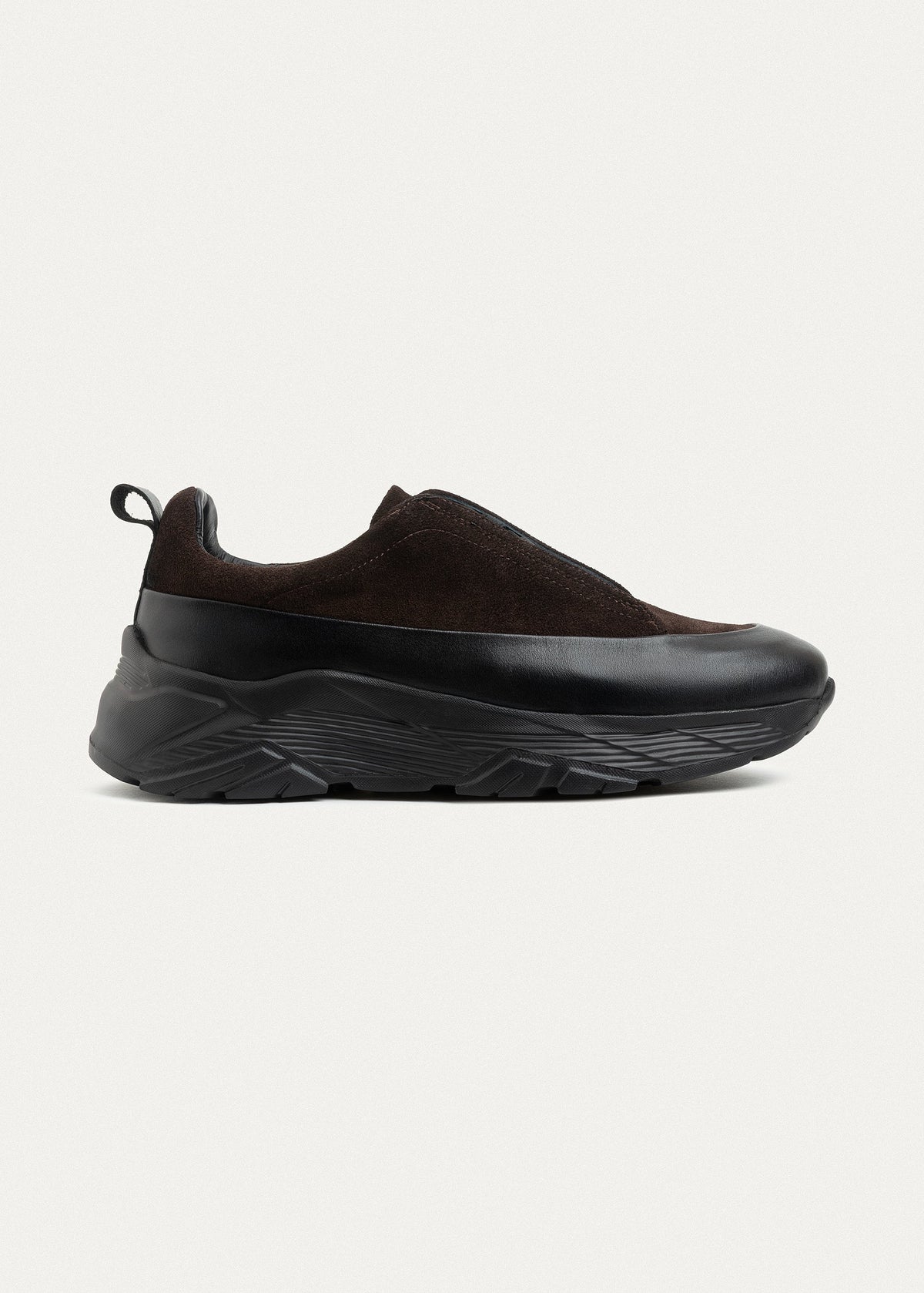 Suede Leather Comfort Trainer — Brown