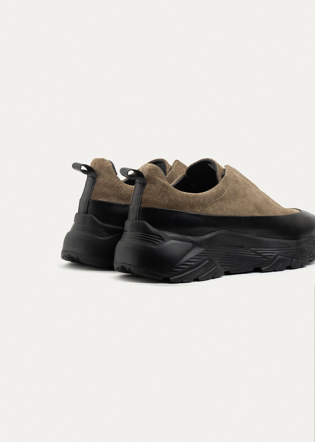 Suede Leather Comfort Trainer — Café