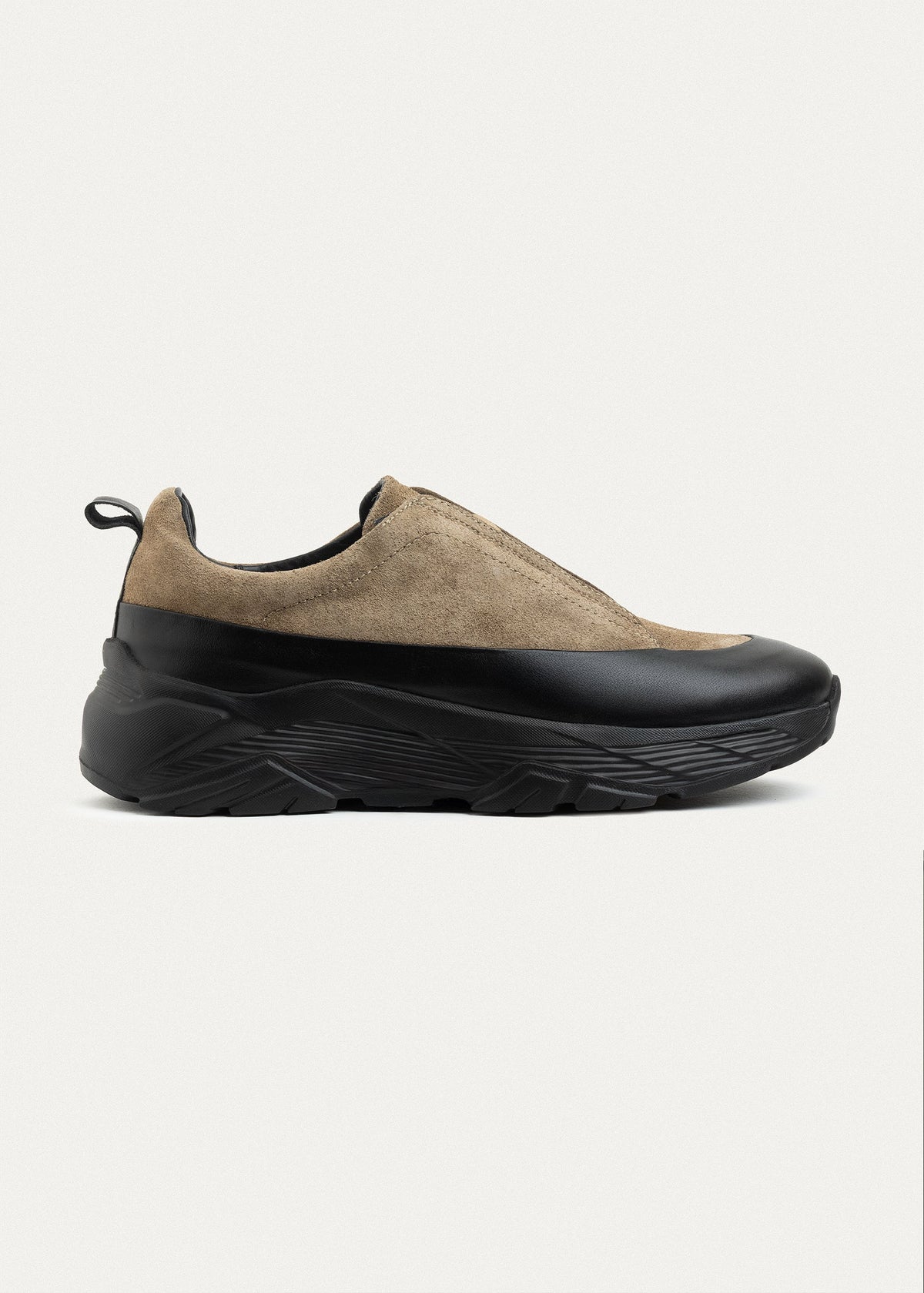 Suede Leather Comfort Trainer — Café