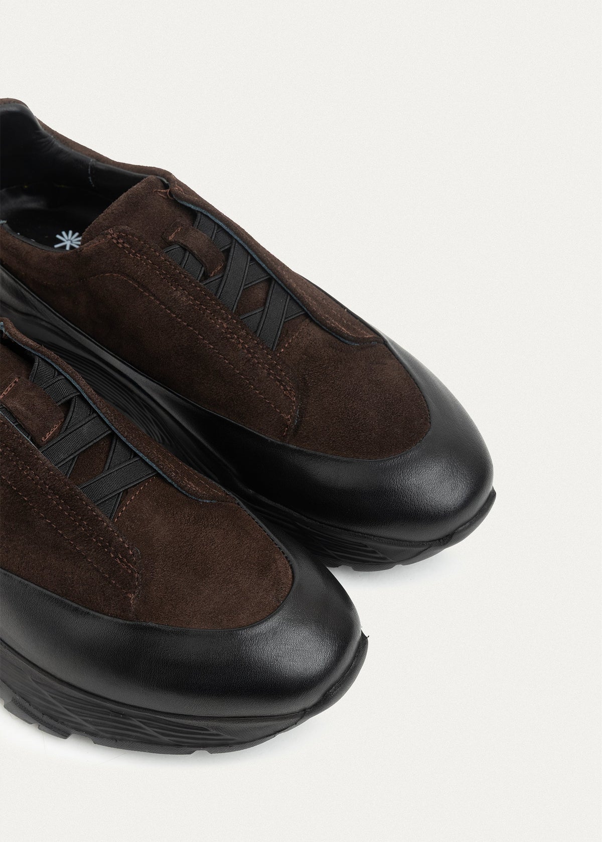 Suede Leather Comfort Trainer — Brown