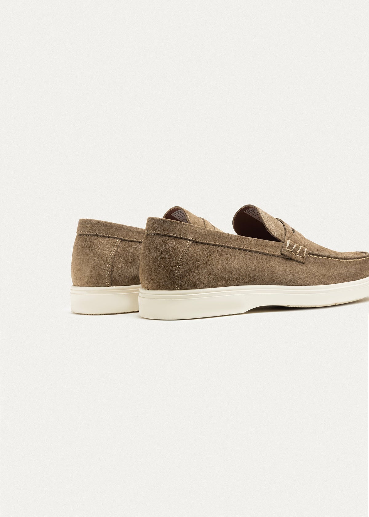 Suede Leather Penny Loafers — Cafe