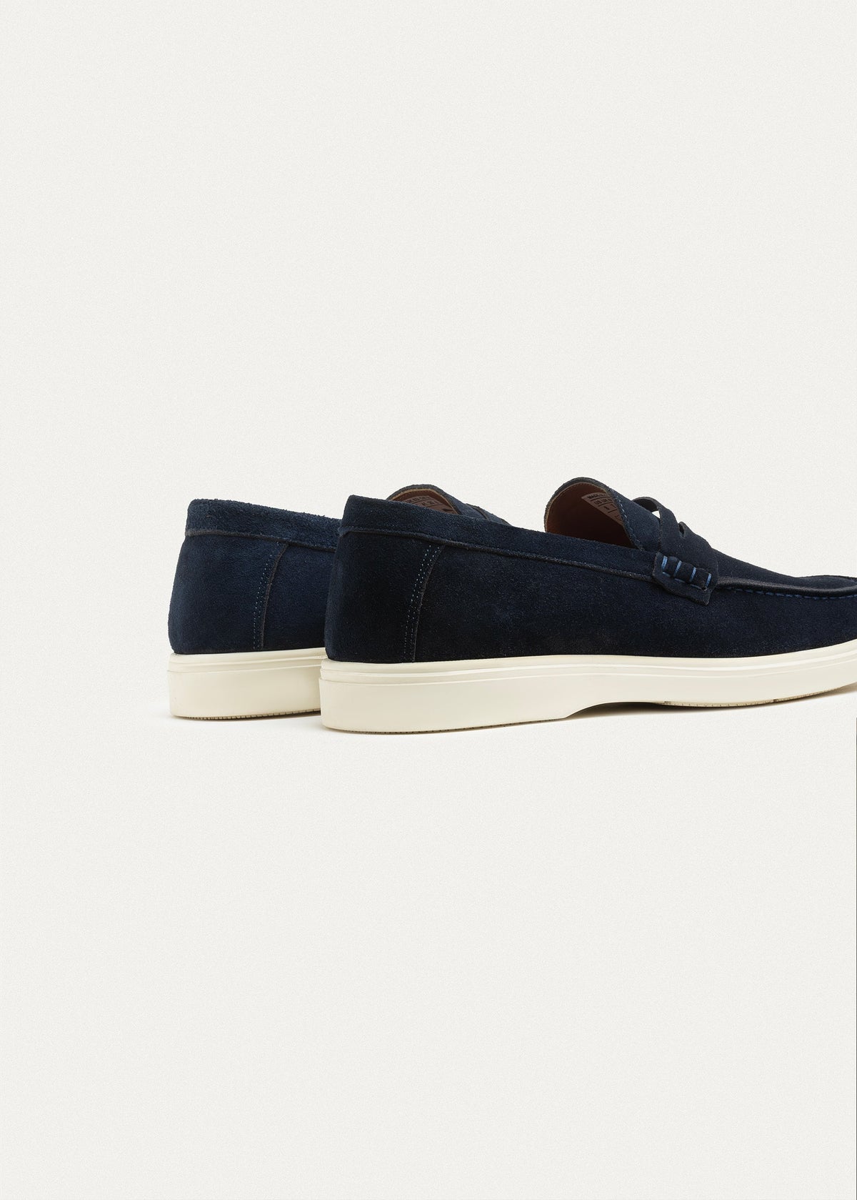 Suede Leather Penny Loafers — NavyBlue