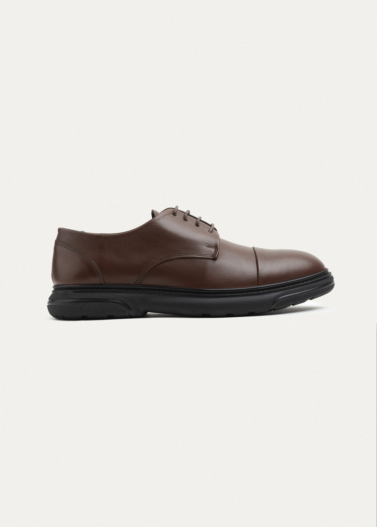 Leather Cap-Toe Oxford — Brown