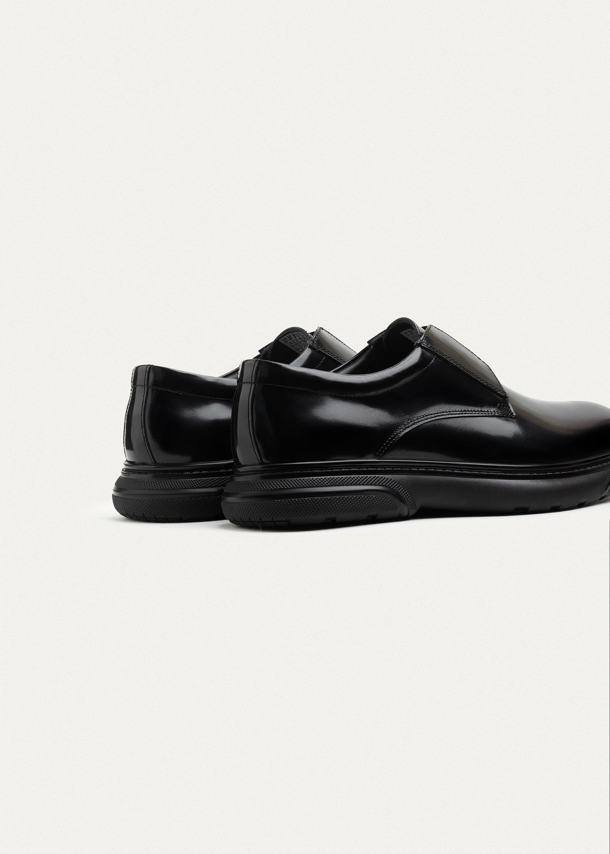 Smooth Leather Elastic Slip-On — Patent Black