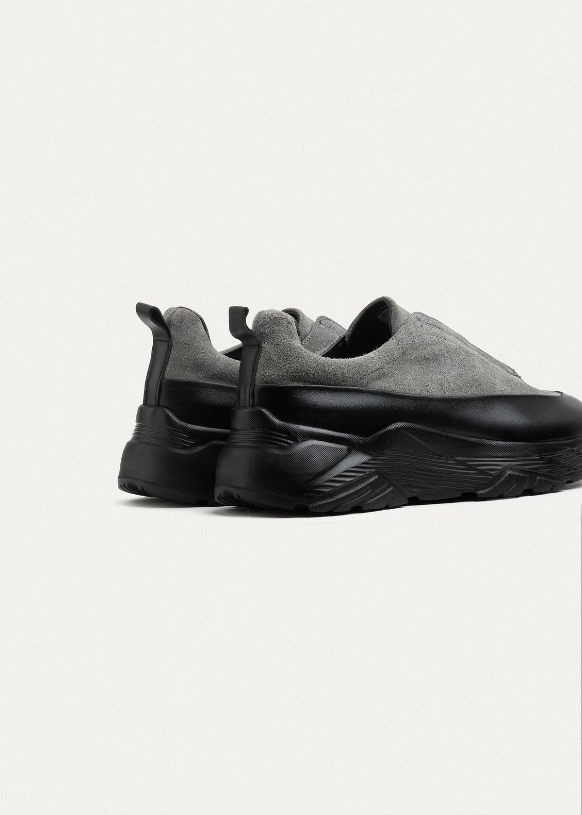 Suede Leather Comfort Trainer — Gray