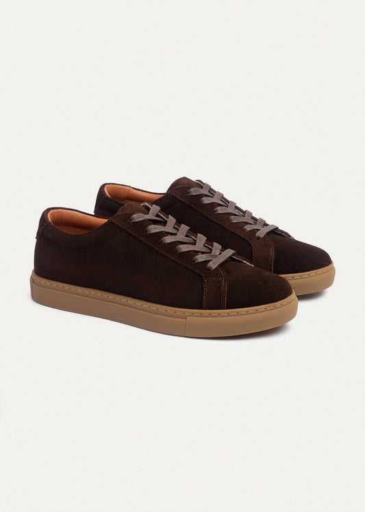 Suede Comfort Sneaker — Brown