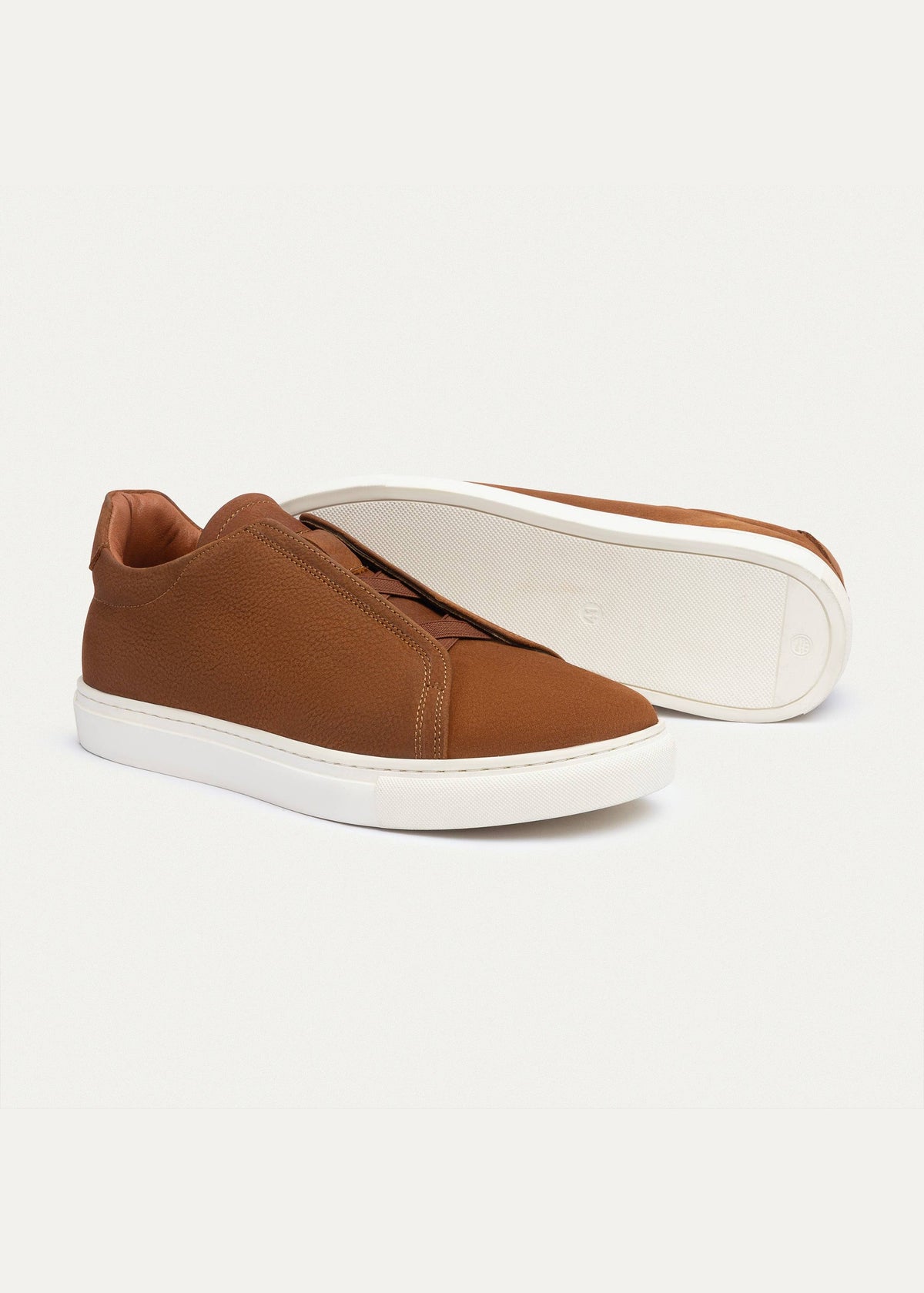Textured Suede Slip-On Sneaker — Cinnamon