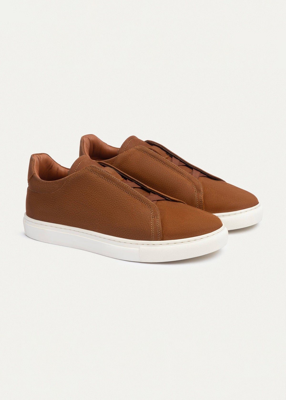 Textured Suede Slip-On Sneaker — Cinnamon