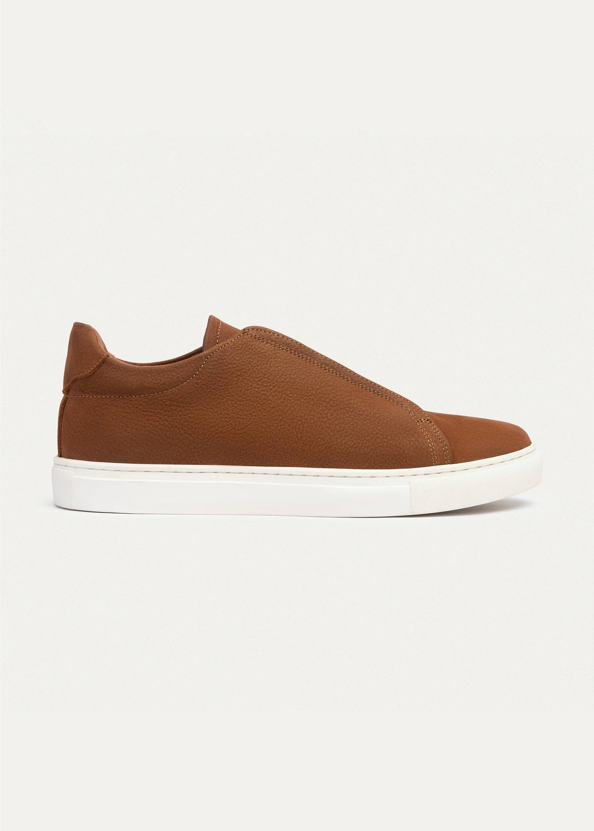 Textured Suede Slip-On Sneaker — Cinnamon