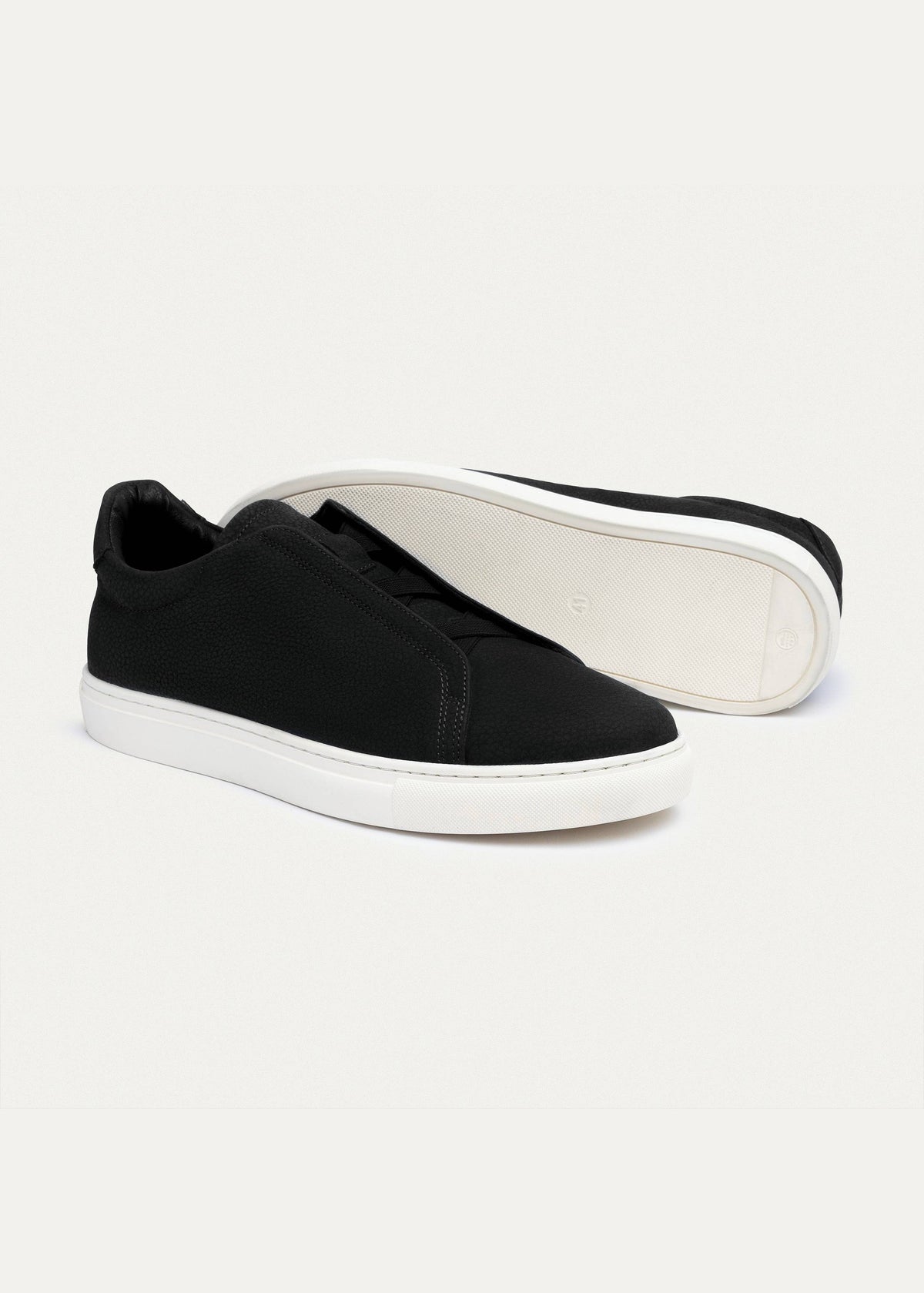 Textured Suede Slip-On Sneaker — Black