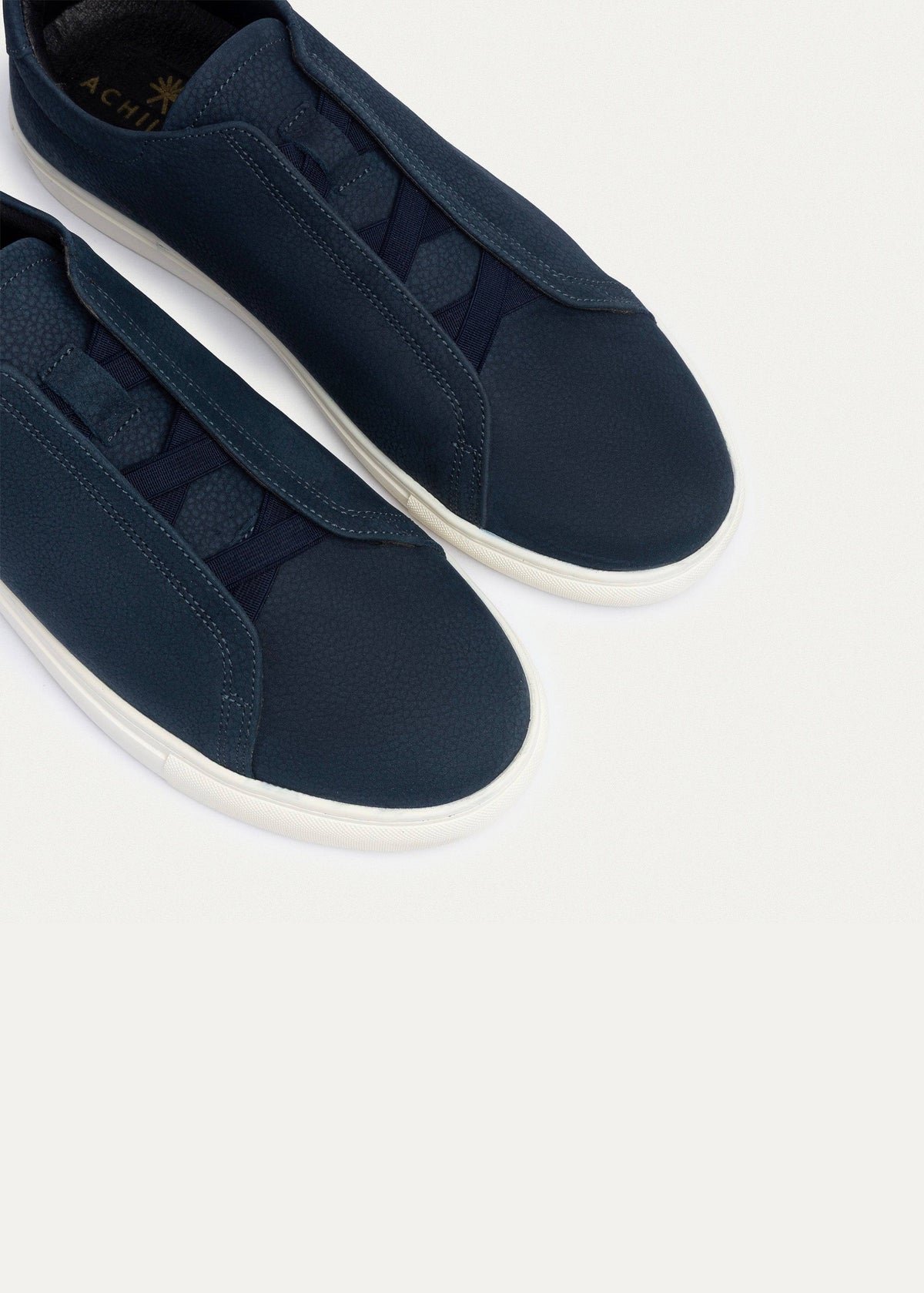 Textured Suede Slip-On Sneaker — Navy Blue