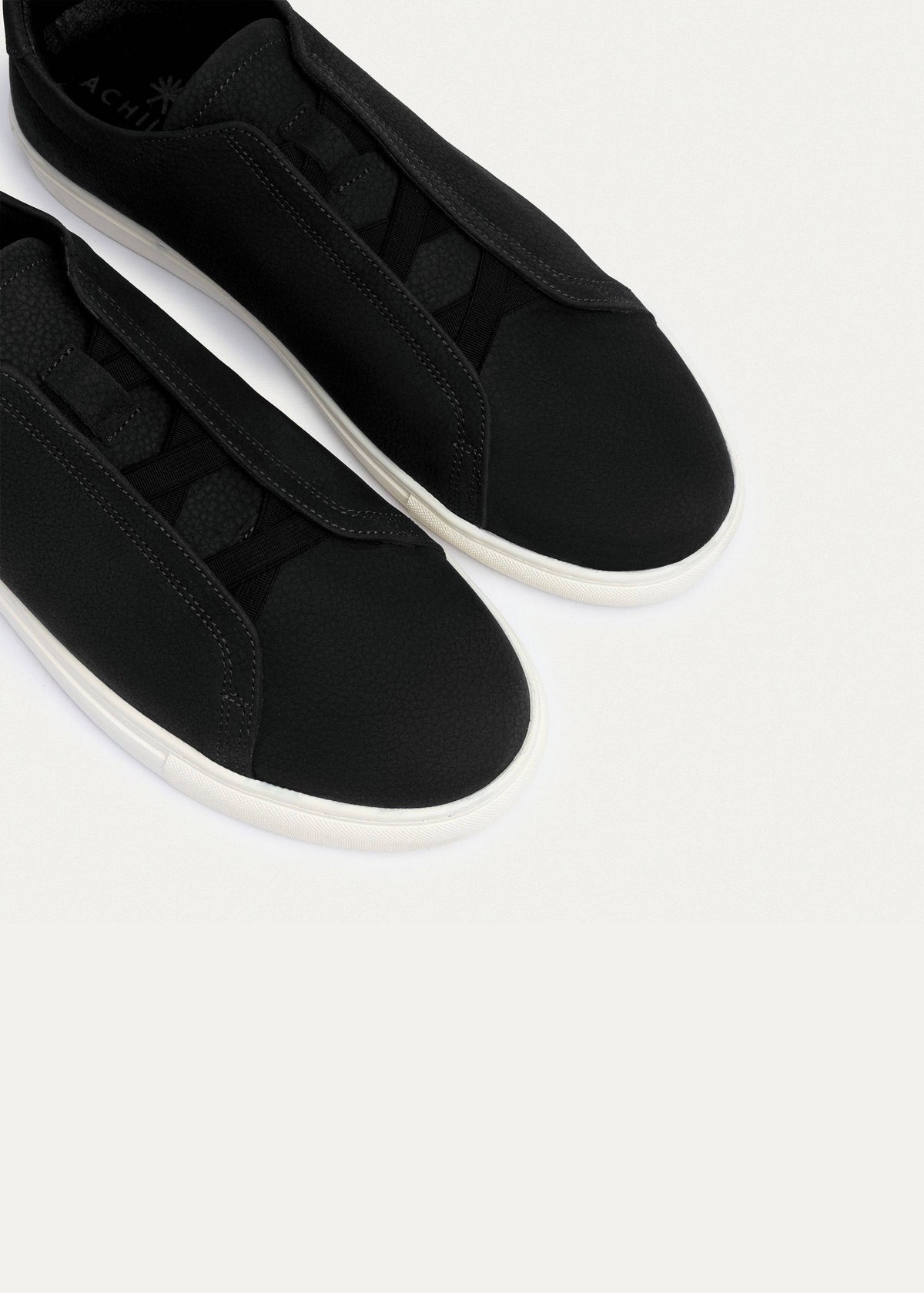Textured Suede Slip-On Sneaker — Black