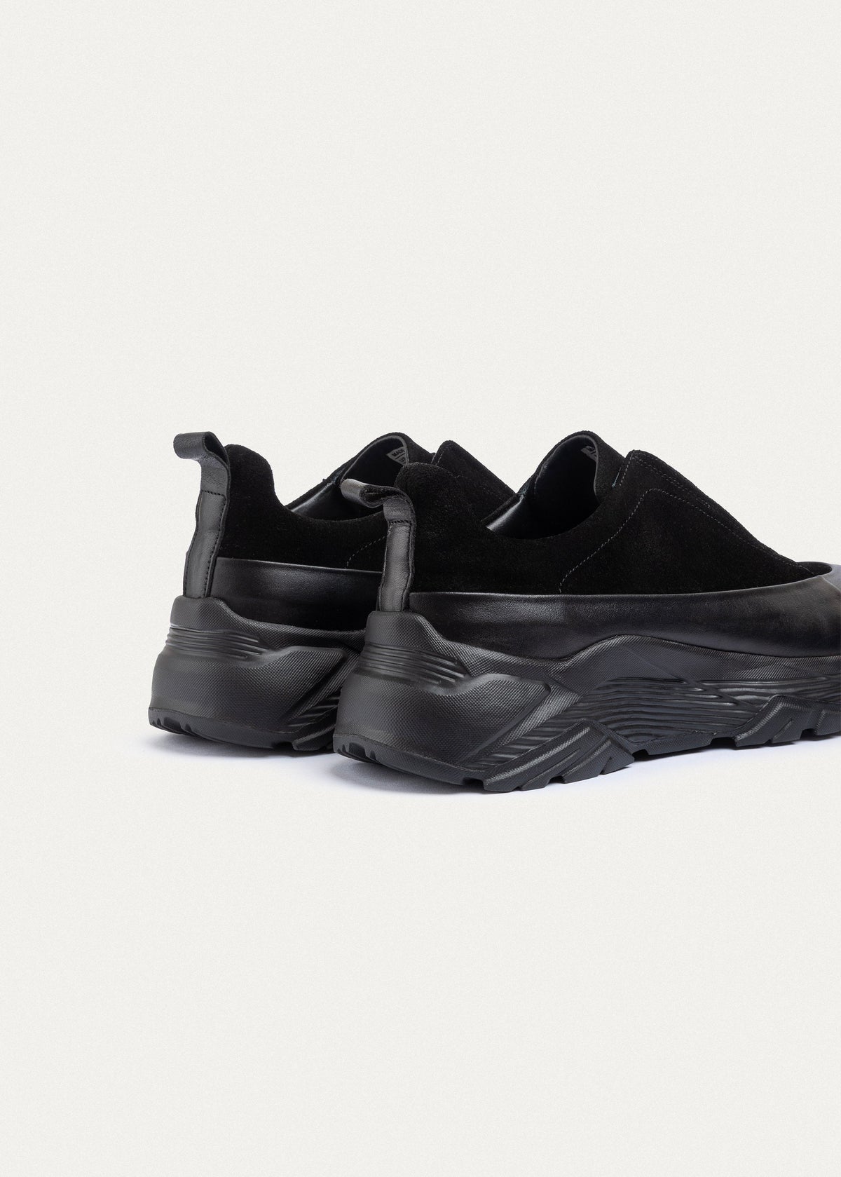 Suede Leather Comfort Trainer — Black