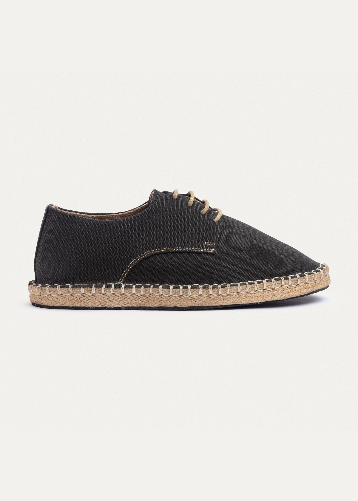 Washed Canvas Espadrille II — Black