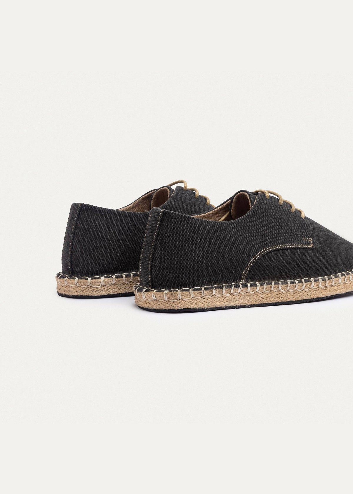 Washed Canvas Espadrille II — Black