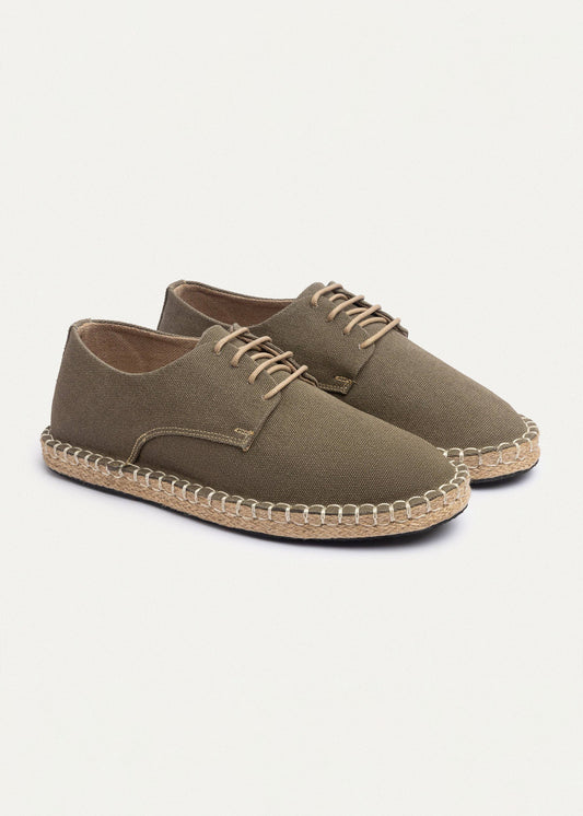 Washed Canvas Espadrille II — Olive