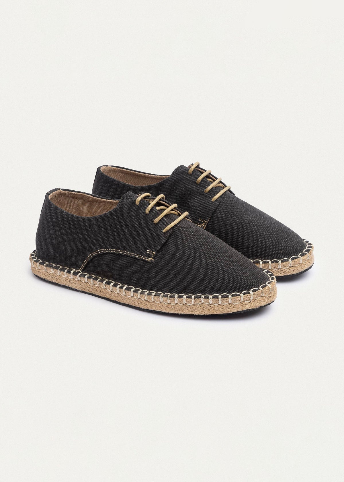 Washed Canvas Espadrille II — Black