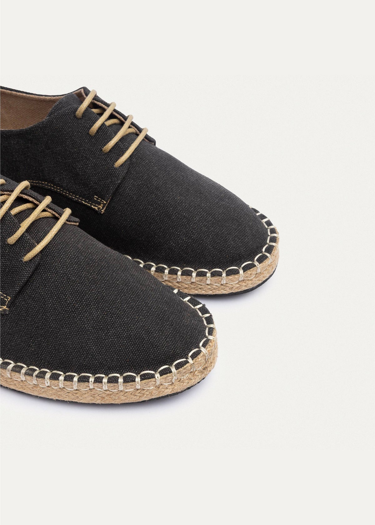 Washed Canvas Espadrille II — Black
