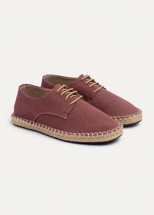 Washed Canvas Espadrille II — Burgundy