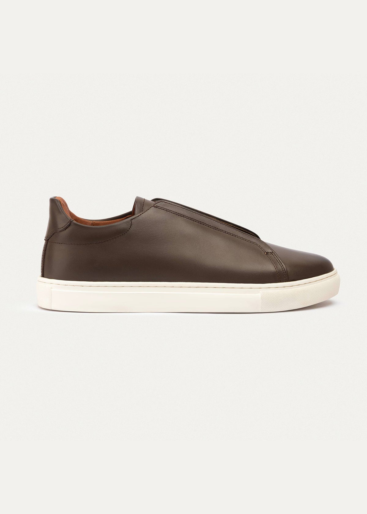 Textured Leather Slip-On Sneaker — Light Brown