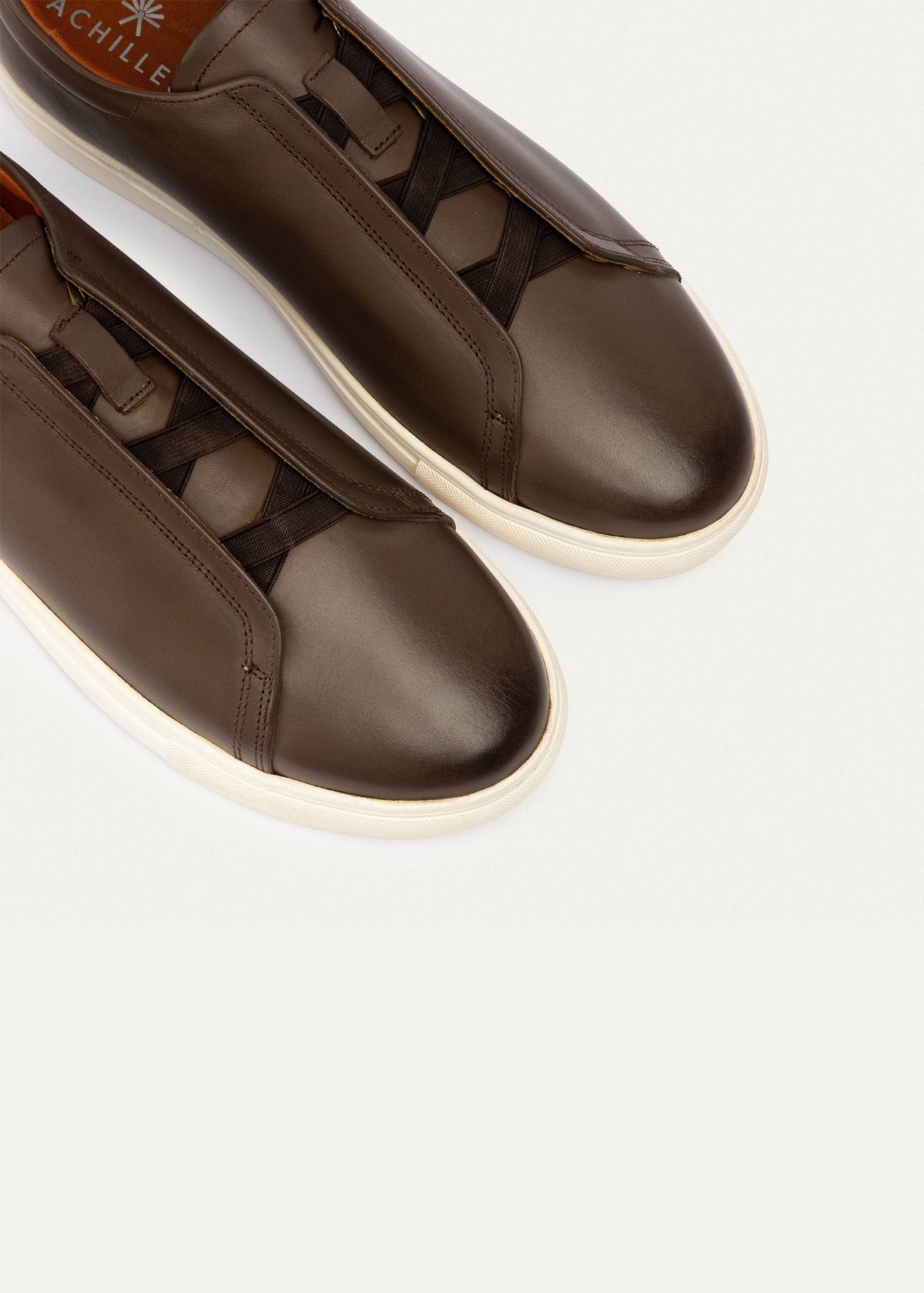 Textured Leather Slip-On Sneaker — Light Brown