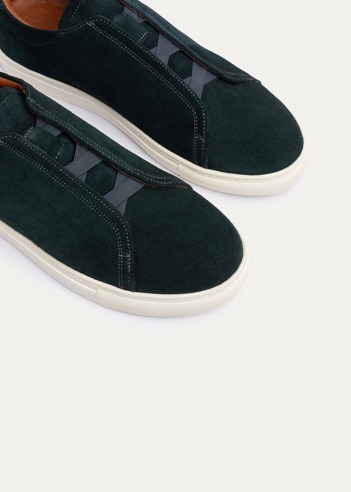 Suede Slip-On Sneaker — Dark Green