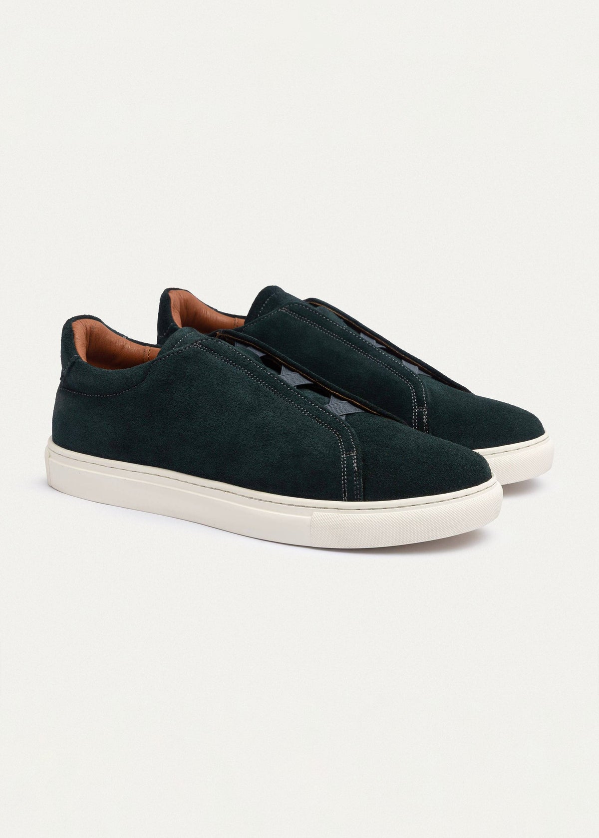 Suede Slip-On Sneaker — Dark Green